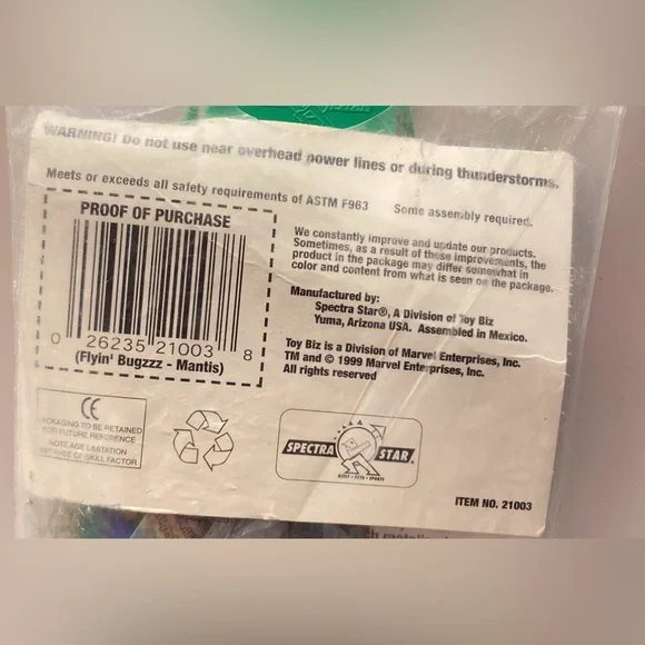 Vintage 1999 NEW! “ Flynin Bugzzz” 31” inch, Praying Mantis, by Spectra Star - Picture 10 of 10